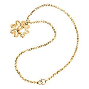 Chanel Flower Pendant Necklace, Gold, Authentic CC Stamp, Chanel 4 leaf clover